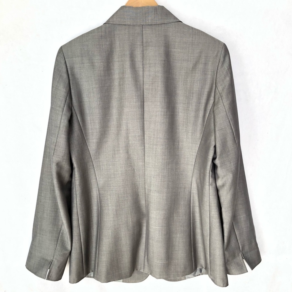 Lafayette 148 Grey Blazer Wool Silk Women’s 8 - Picture 2 of 6